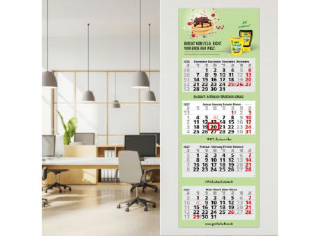 4-Monatskalender Mehrblock Quadro Light 4 mehrsprachig
