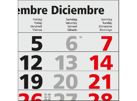 3-Monatskalender Mehrblock Maxi Light 3 mehrsprachig