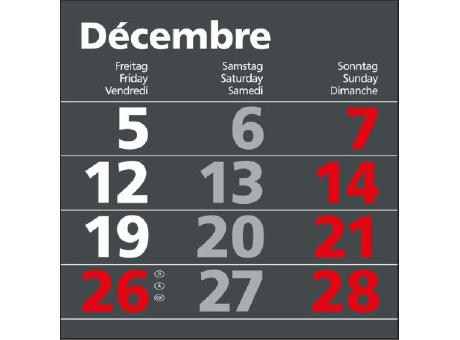 3-Monatskalender Einblatt Solid 3 Schrift klassisch