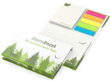 Haftnotiz-Set Brüssel RECYCLING 50/50 Haftzettel Umschlag recycelt