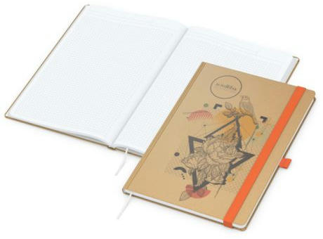 Notizbuch Match-Book Naturpapier-Hardcover individuell bedruckt