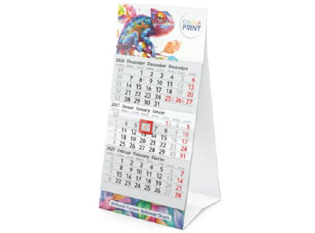 Tischkalender Mini 3 Karton-Dachaufsteller