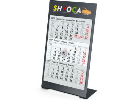 Tischkalender Desktop 3 Color Metallaufsteller farbbeschichtet