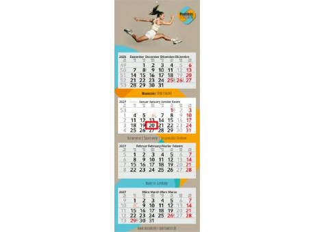4-Monatskalender Mehrblock Profil 4 Schrift modern