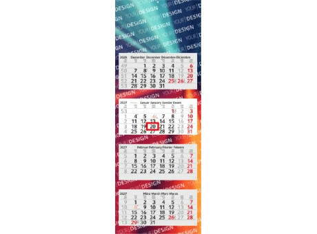 4-Monatskalender Mehrblock Profil 4 Schrift modern