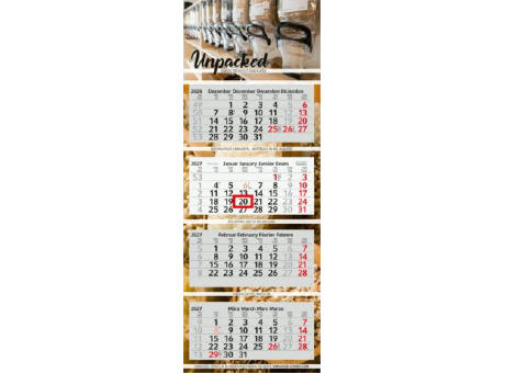 4-Monatskalender Mehrblock Profil 4 RECYCLING Schrift modern