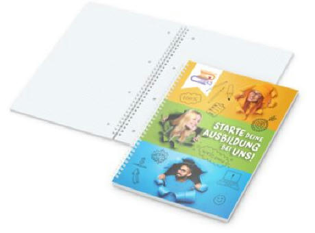 Spiralblock Collegeblock Wire-O Seiten kariert Deckblatt individuell