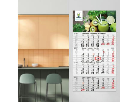 4-Monatskalender Einblatt Budget 4 RECYCLING Schrift modern