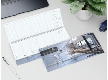 Tisch-Querkalender Compact 1 Woche = 2 Seiten 8–20 Uhr