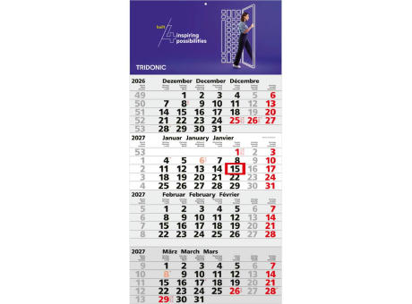 4-Monatskalender Einblatt Mega 4 A Schrift fett