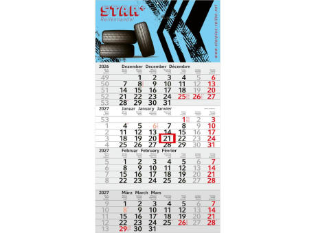 4-Monatskalender Einblatt Budget 4 Schrift leicht