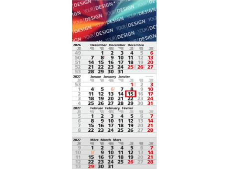 4-Monatskalender Einblatt Mega 4 Post A postoptimiert