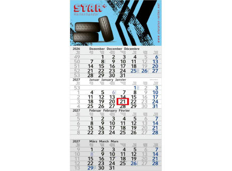 4-Monatskalender Einblatt Budget 4 Schrift leicht