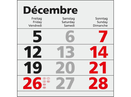 4-Monatskalender Einblatt Mega 4 Post A postoptimiert