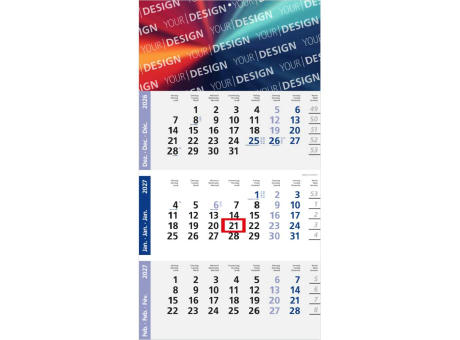 3-Monatskalender Einblatt Logic 3 Post A Design-Kalendarium