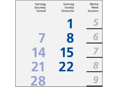 3-Monatskalender Einblatt Logic 3 Post A Design-Kalendarium