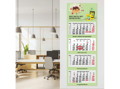 4-Monatskalender Mehrblock Quadro Light 4 mehrsprachig