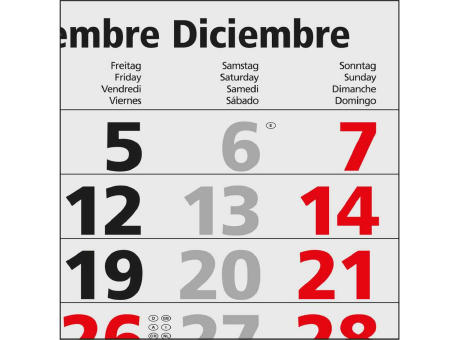 4-Monatskalender Mehrblock Quadro Light 4 mehrsprachig