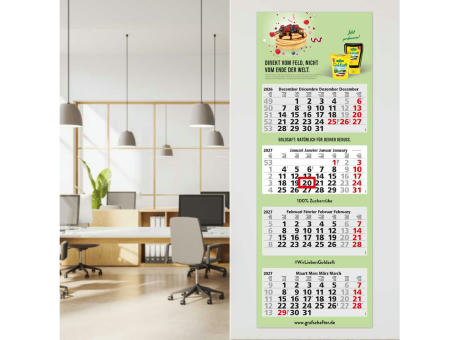 4-Monatskalender Mehrblock Quadro Light 4 mehrsprachig