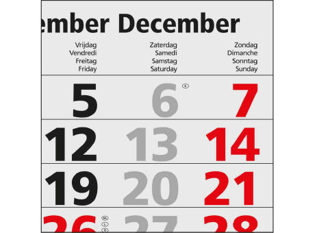 4-Monatskalender Mehrblock Quadro Light 4 mehrsprachig