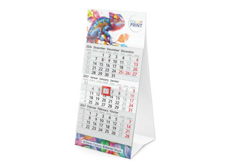 Tischkalender Mini 3 Karton-Dachaufsteller
