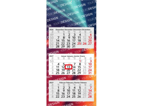 3-Monatskalender Mehrblock Profil 3 Schrift leicht
