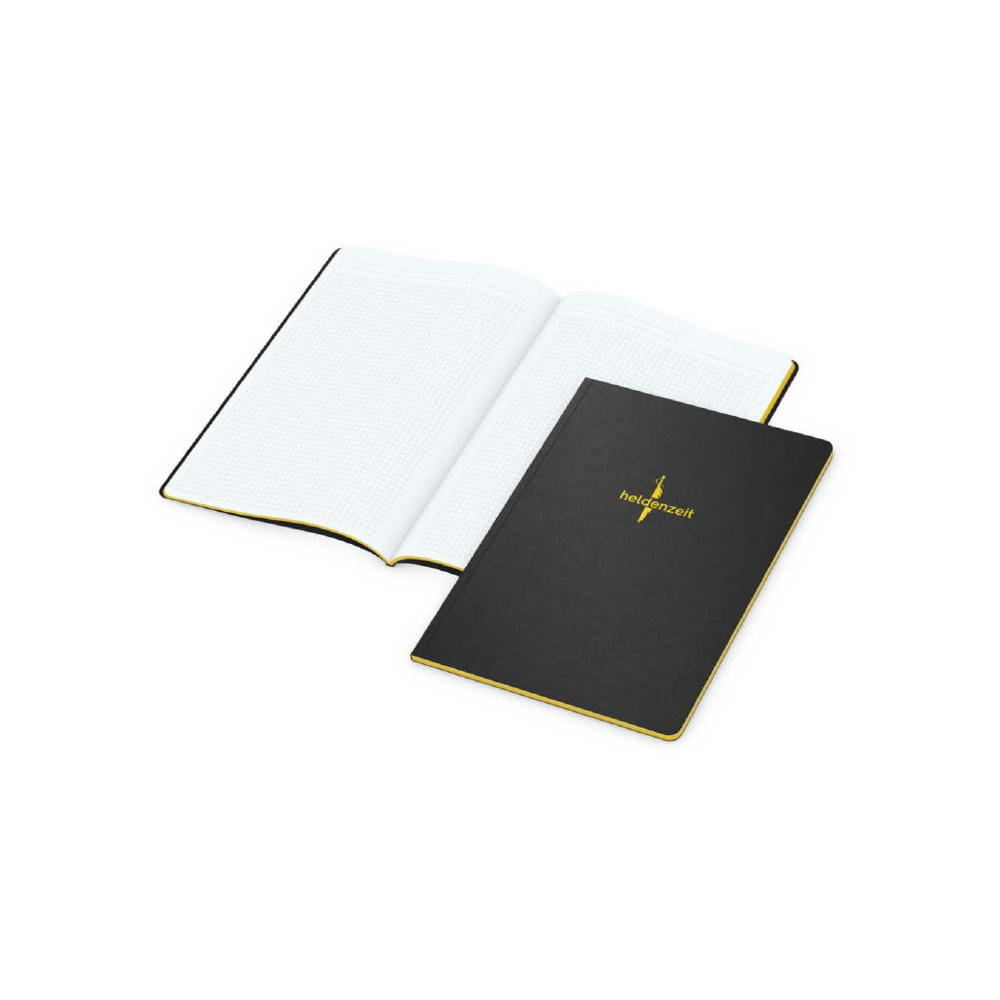 Notizbuch Tablet-Book Farbschnitt Naturkarton-Softcover schwarz