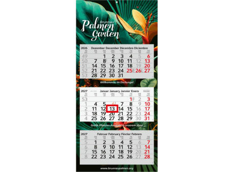 3-Monatskalender Mehrblock Profil 3 Recycling-Kalendariumspapier Schrift leicht