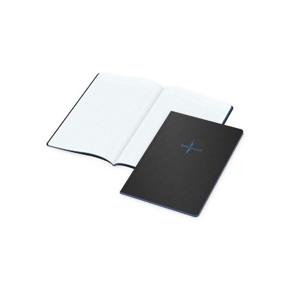 Notizbuch Tablet-Book Farbschnitt Naturkarton-Softcover schwarz