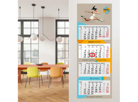 4-Monatskalender Mehrblock Profil 4 Schrift leicht