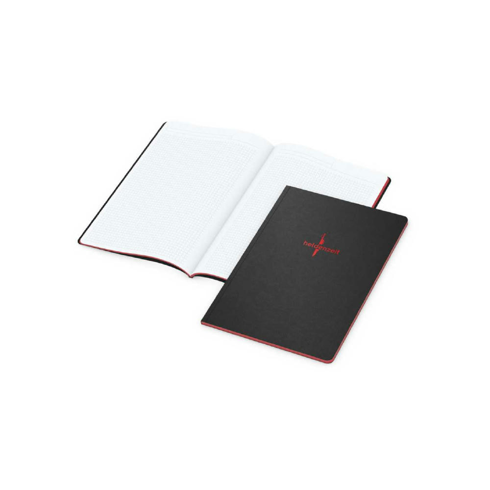 Notizbuch Tablet-Book Farbschnitt Naturkarton-Softcover schwarz
