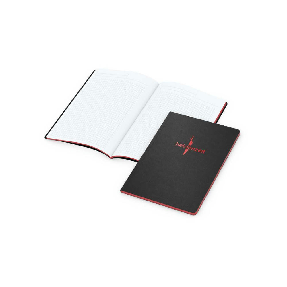 Notizbuch Tablet-Book Farbschnitt Naturkarton-Softcover schwarz