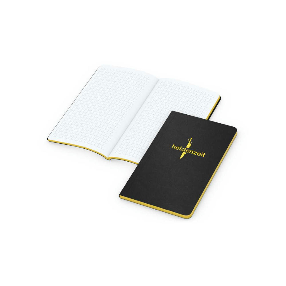 Notizbuch Tablet-Book Farbschnitt Naturkarton-Softcover schwarz