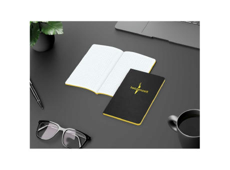 Notizbuch Tablet-Book Farbschnitt Naturkarton-Softcover schwarz