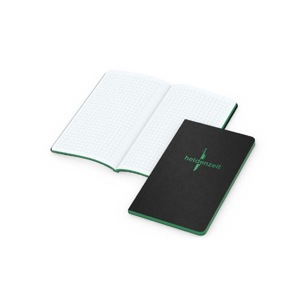Notizbuch Tablet-Book Farbschnitt Naturkarton-Softcover schwarz