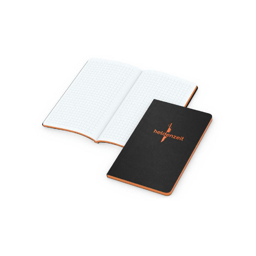 Notizbuch Tablet-Book Farbschnitt Naturkarton-Softcover schwarz