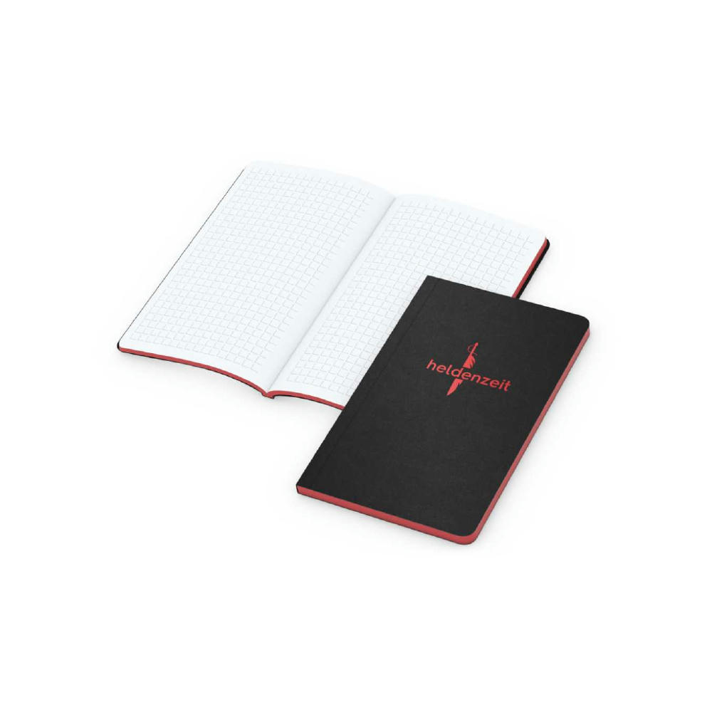 Notizbuch Tablet-Book Farbschnitt Naturkarton-Softcover schwarz