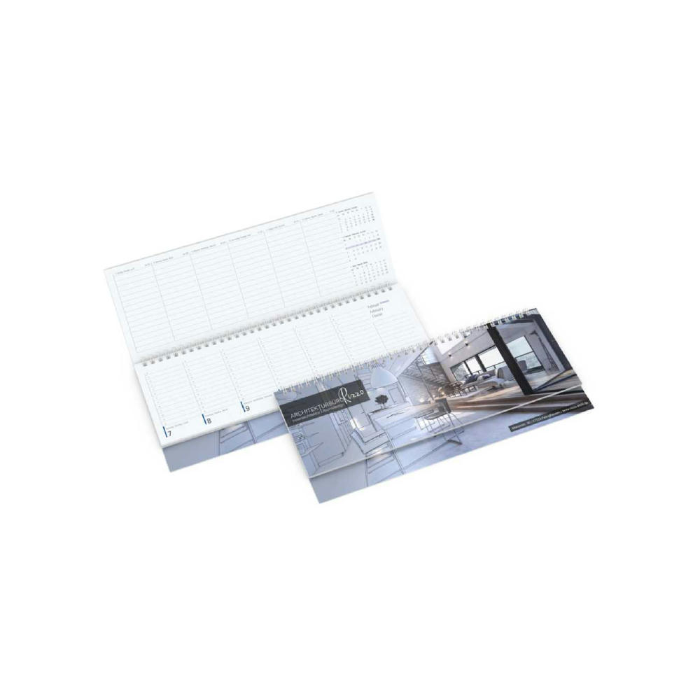 Tisch-Querkalender Compact 1 Woche = 2 Seiten 8–20 Uhr