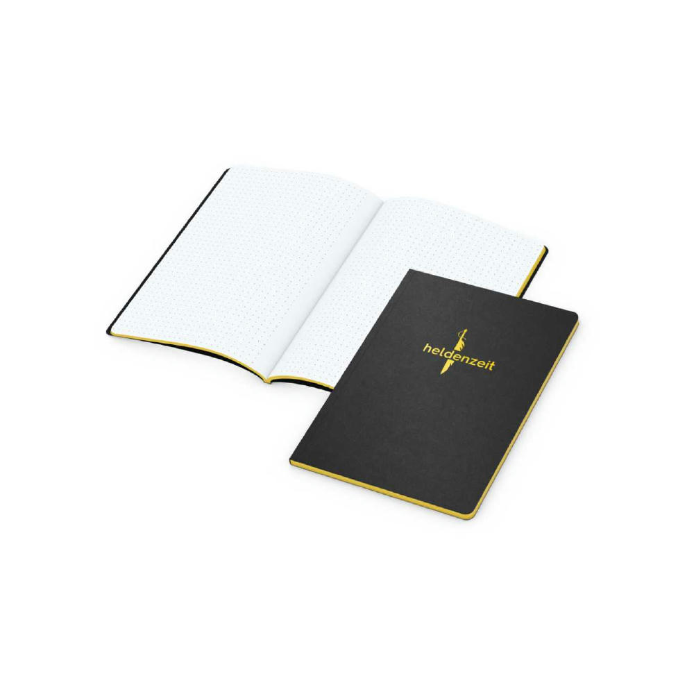 Notizbuch Tablet-Book Farbschnitt Naturkarton-Softcover schwarz
