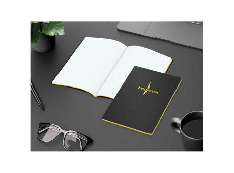 Notizbuch Tablet-Book Farbschnitt Naturkarton-Softcover schwarz