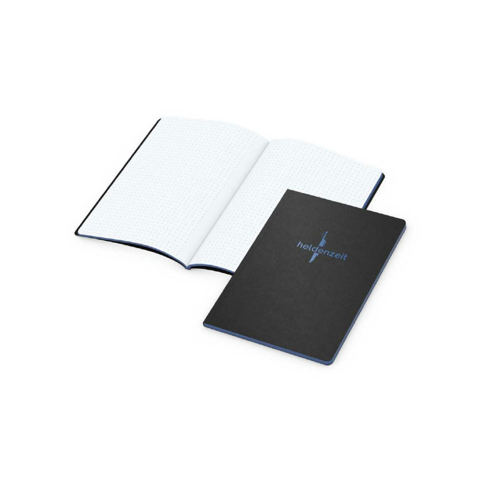 Notizbuch Tablet-Book Farbschnitt Naturkarton-Softcover schwarz