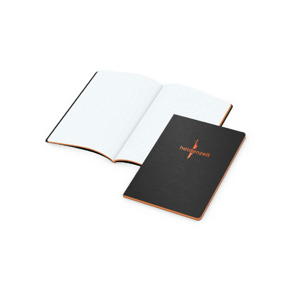 Notizbuch Tablet-Book Farbschnitt Naturkarton-Softcover schwarz