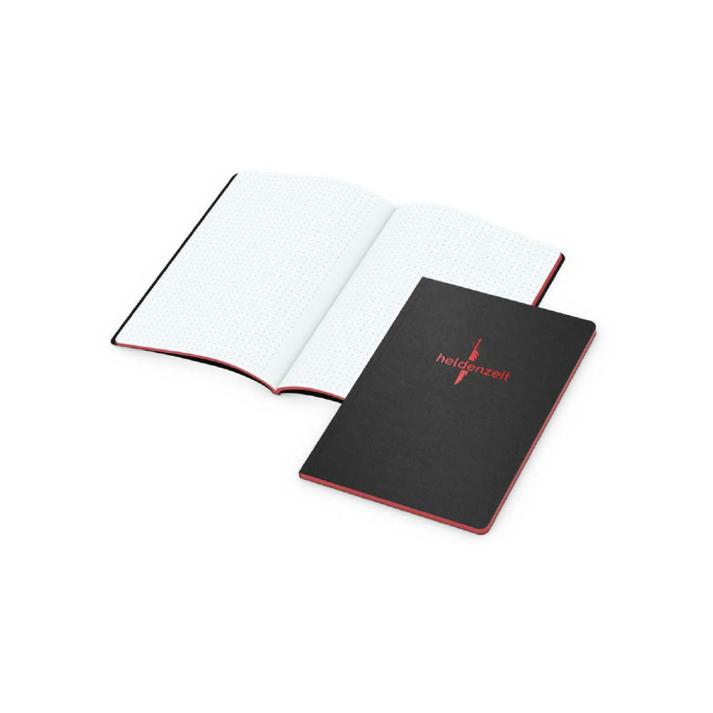 Notizbuch Tablet-Book Farbschnitt Naturkarton-Softcover schwarz