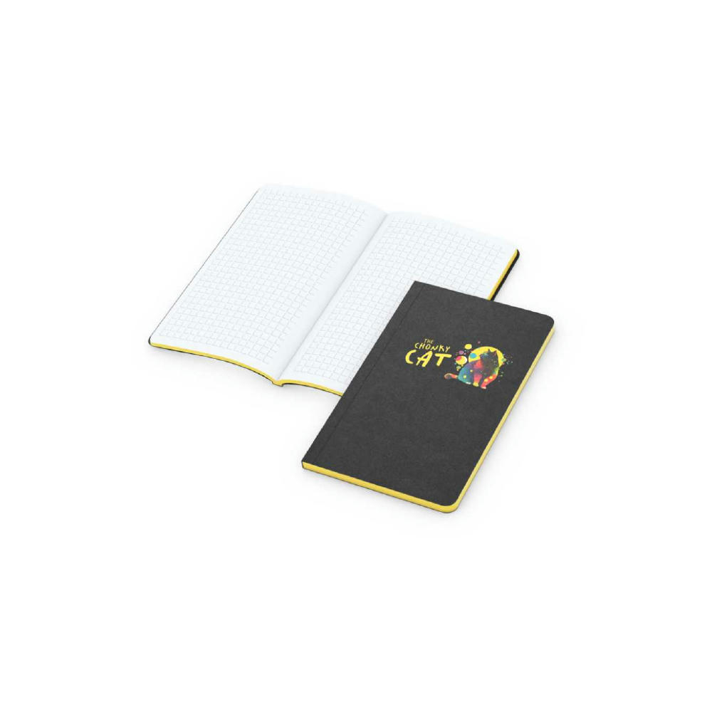 Notizbuch Tablet-Book Farbschnitt Naturkarton-Softcover schwarz