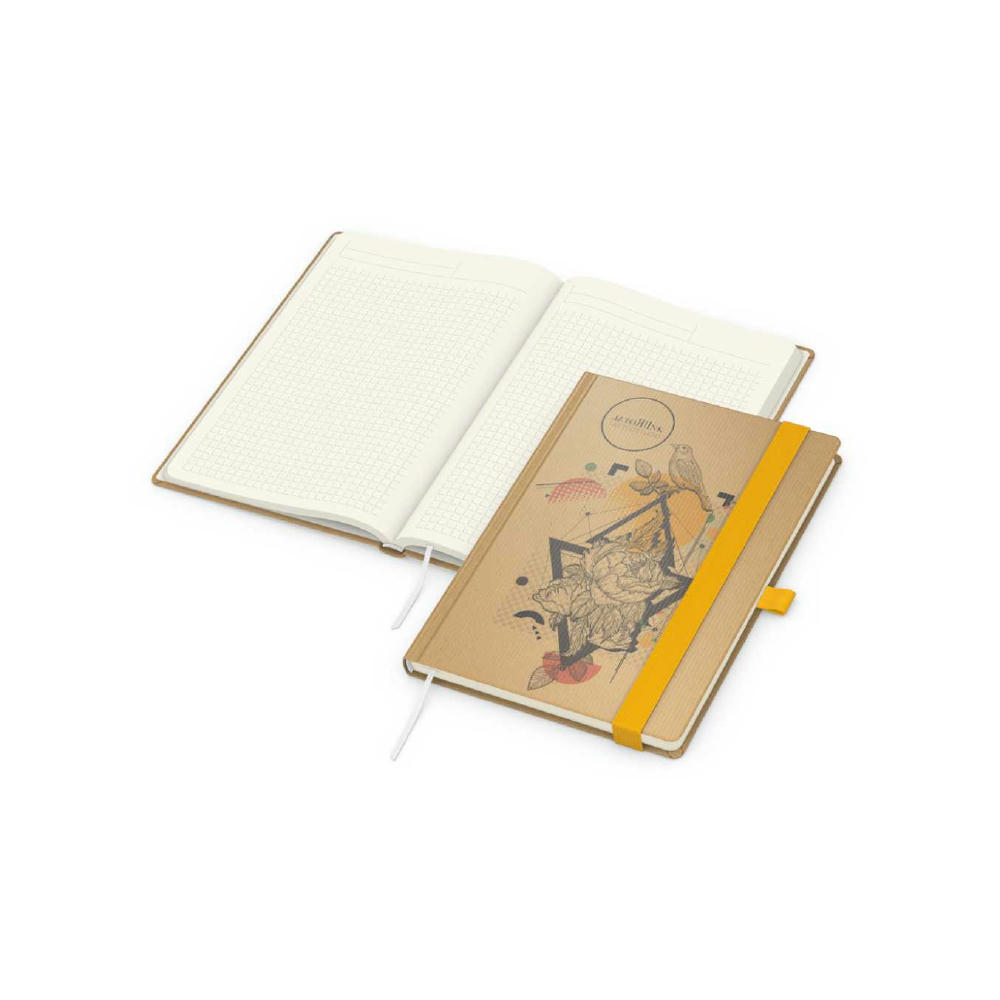 Notizbuch Match-Book Naturpapier-Hardcover individuell bedruckt