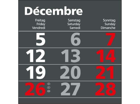 3-Monatskalender Einblatt Solid 3 Schrift fett