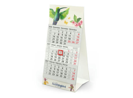 Tischkalender Mini 3 Recycling-Kalendariumspapier Karton-Dachaufsteller