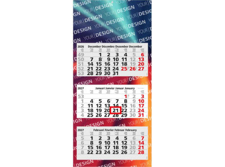 3-Monatskalender Mehrblock Maxi Light 3 mehrsprachig