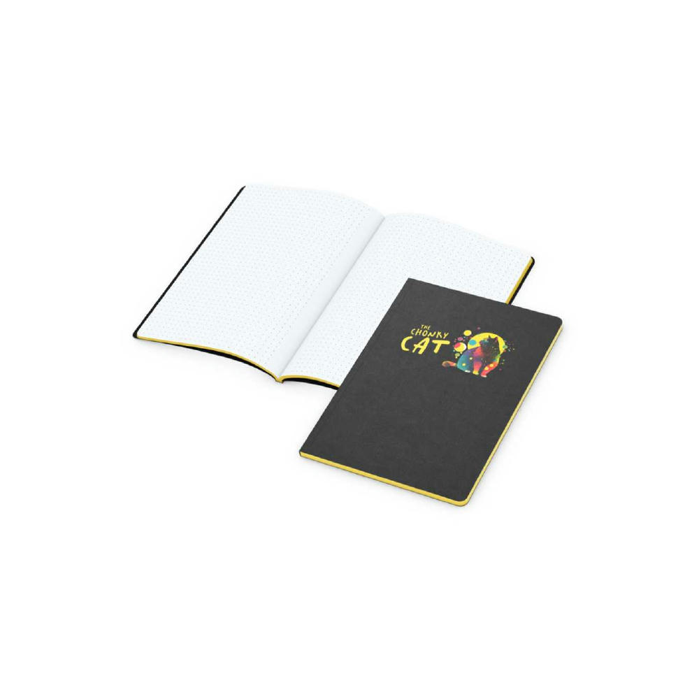 Notizbuch Tablet-Book Farbschnitt Naturkarton-Softcover schwarz