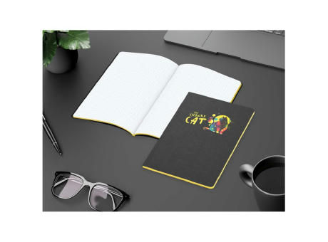 Notizbuch Tablet-Book Farbschnitt Naturkarton-Softcover schwarz